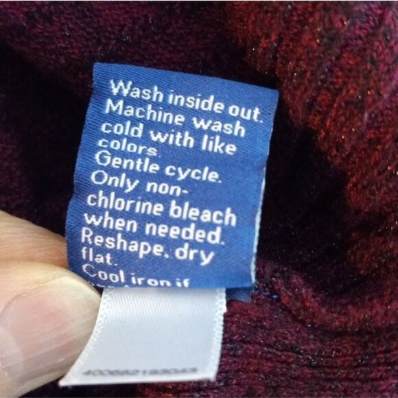 Apt. 9 Size XS Womens Sweater Maroon V-Neck Long Sleeve Ribbed Knit Hi-Lo - Picture 10 of 10